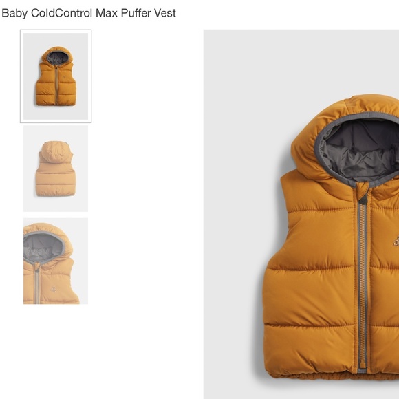 GAP unisex NWT | Baby Cold Control Max Puffer Zipper Vest | Hoodie | Onesie - Picture 6 of 9
